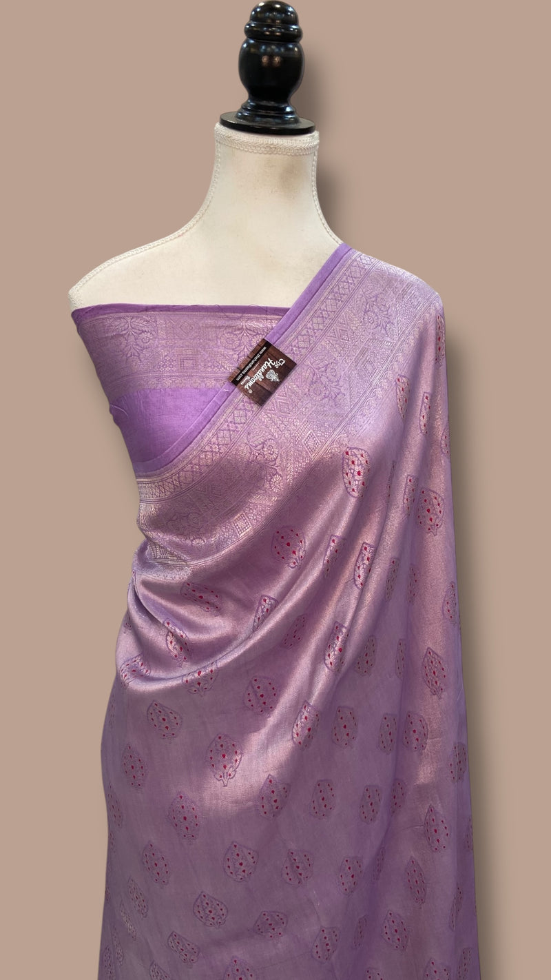Pure Moonga Khaddi Handloom Banarasi Saree with meenakari - The Handlooms
