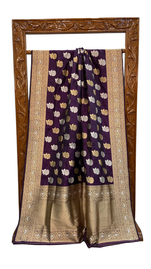 Ektara Pure Katan Silk Banarasi Handloom Saree - All over kadiyal Jaal work - The Handlooms