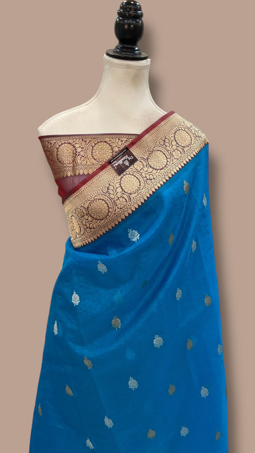 Pure Kora Handloom Banarasi All Over Kadua Motifs Saree - The Handlooms