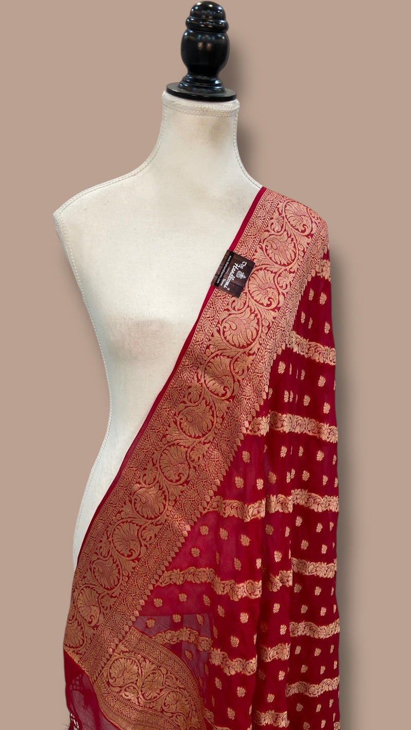Pure Chiffon Khaddi Banarasi Dupatta - The Handlooms
