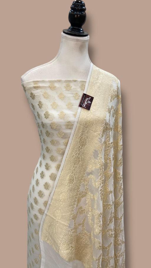 Khaddi Georgette Banarasi Dress material Water Zari - The Handlooms