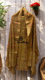 Pure Moonga Georgette Banarasi Dress Material - The Handlooms