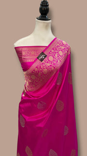 Pure Katan Silk Banarasi Handloom Saree - All Over Sona Roopa Kadua Boota - The Handlooms