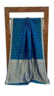 Pure Katan Silk Reshmi Zari Banarasi Handloom Saree - The Handlooms