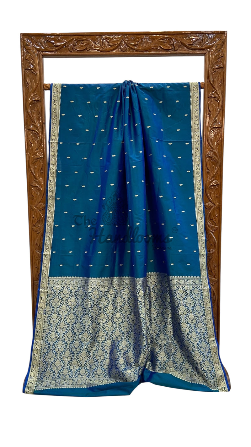 Pure Katan Silk Reshmi Zari Banarasi Handloom Saree - The Handlooms