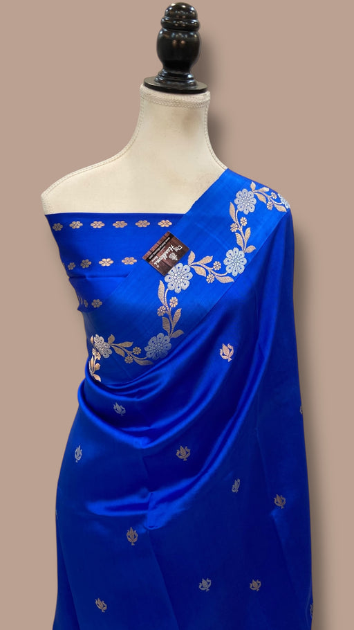 Pure Mango Silk Banarasi Handloom Saree All Over Kadua Motifs - The Handlooms
