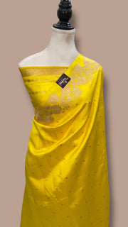 Pure Katan Silk Banarasi Handloom Saree - All over Kadua motifs - The Handlooms