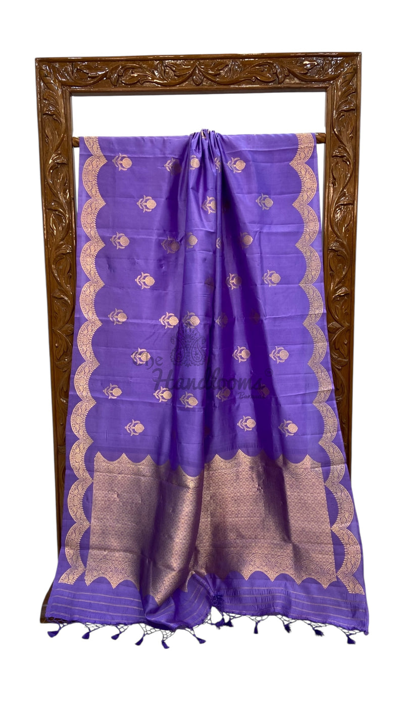 Pure Katan Silk Banarasi Handloom Saree - All over Kadua motifs - The Handlooms