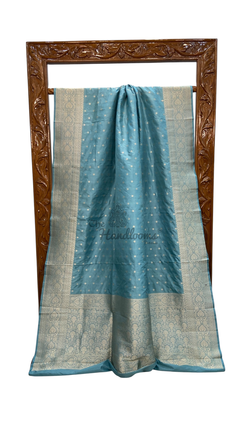 Pure Katan Silk Banarasi Handloom Saree - All Over Motifs - The Handlooms