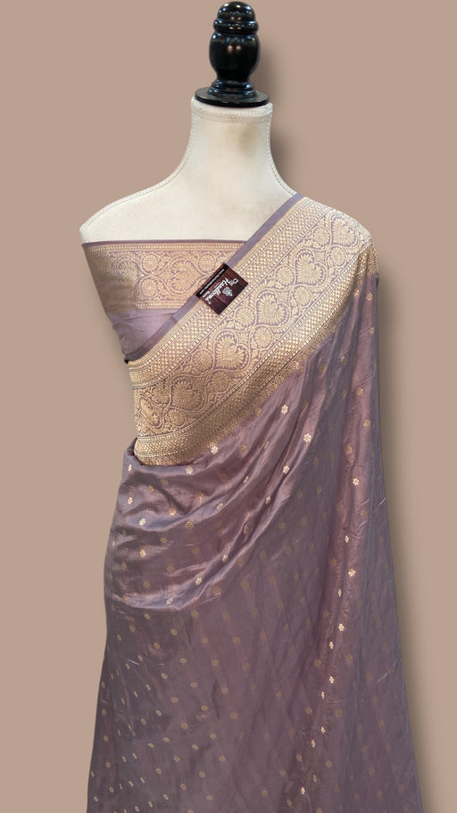 Pure Katan Silk Banarasi Handloom Saree - All Over Motifs - The Handlooms
