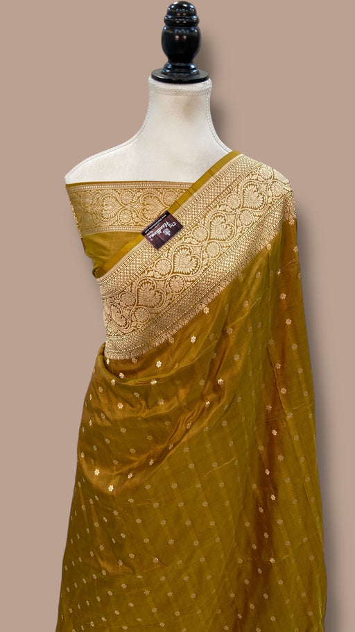 Pure Katan Silk Banarasi Handloom Saree - All Over Motifs - The Handlooms