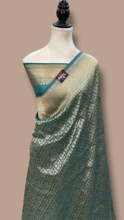 Regal Pure Katan Silk Banarasi Saree – Handwoven Tanchui Brocade with Meenakari Work - The Handlooms