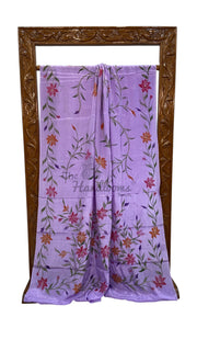 Pure Silk Handloom Banarasi Saree - Handwork Handbrush - The Handlooms