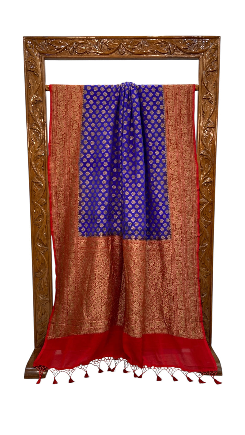 Pure Khaddi Georgette Handloom Banarasi Saree - The Handlooms