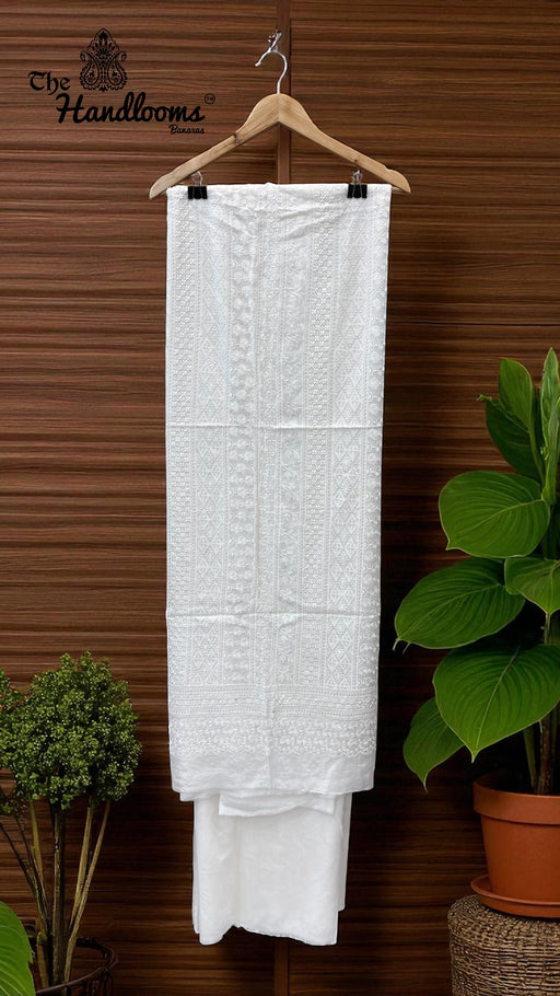 Pure Georgette Banarasi Chikankari 3-Piece Suit - The Handlooms