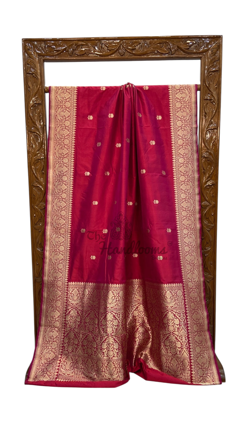 Pure Katan Silk Banarasi Handloom Saree - All Over Kadua Motifs - The Handlooms