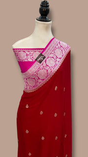 Pure Georgette Handloom Banarasi Saree - The Handlooms