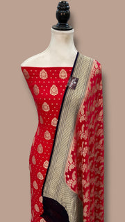 Khaddi Georgette Banarasi Dress material Water Zari - The Handlooms