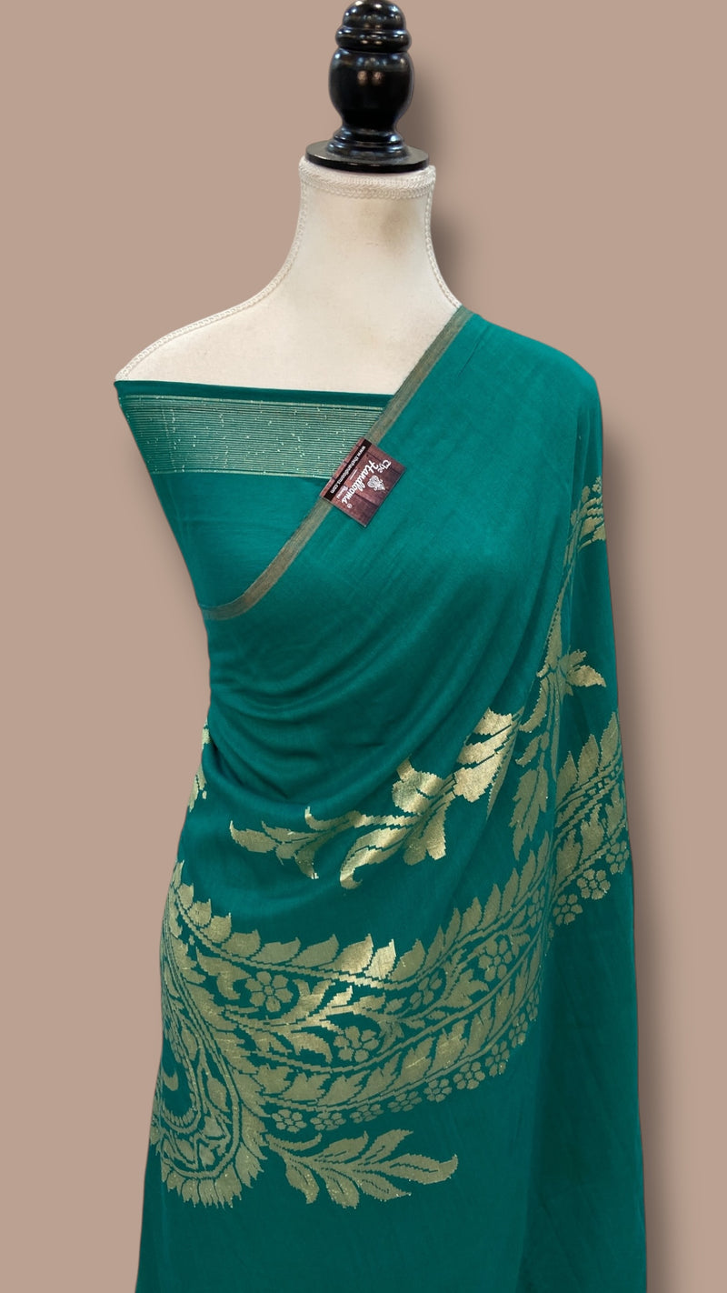 Moonga Georgette Handloom Banarasi Saree - The Handlooms