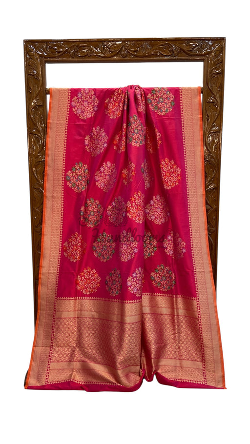 Ektara Pure Katan Silk Banarasi Handloom Saree - All Over Kadiyal Boota - The Handlooms