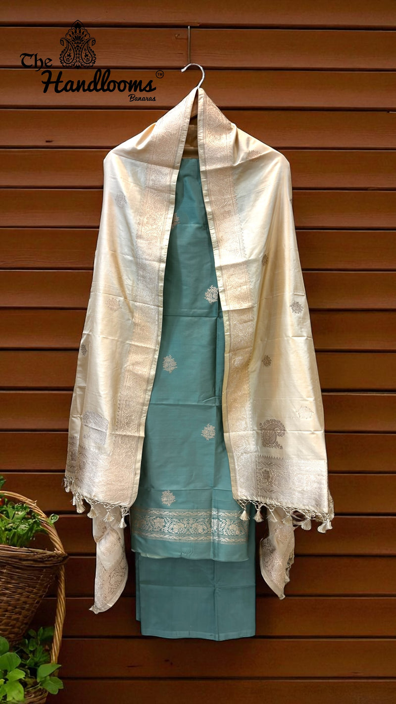 Pure Katan Silk Handlooms Banarasi Dress material - The Handlooms