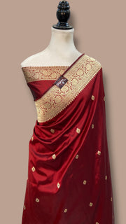 Pure Katan Silk Banarasi Handloom Saree - All Over Kadua Motifs - The Handlooms