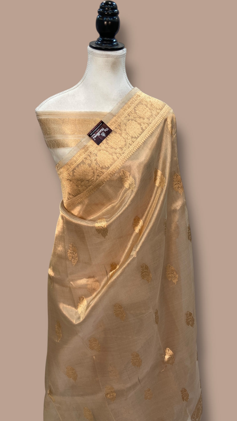 Pure Kora Tissue Handloom Banarasi Saree - The Handlooms