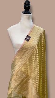 Pure Tissue Reshmi Zari Banarasi Brocade Handloom Dupatta - The Handlooms