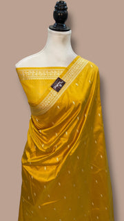 Pure Katan Silk Reshmi Zari Banarasi Handloom Saree - The Handlooms