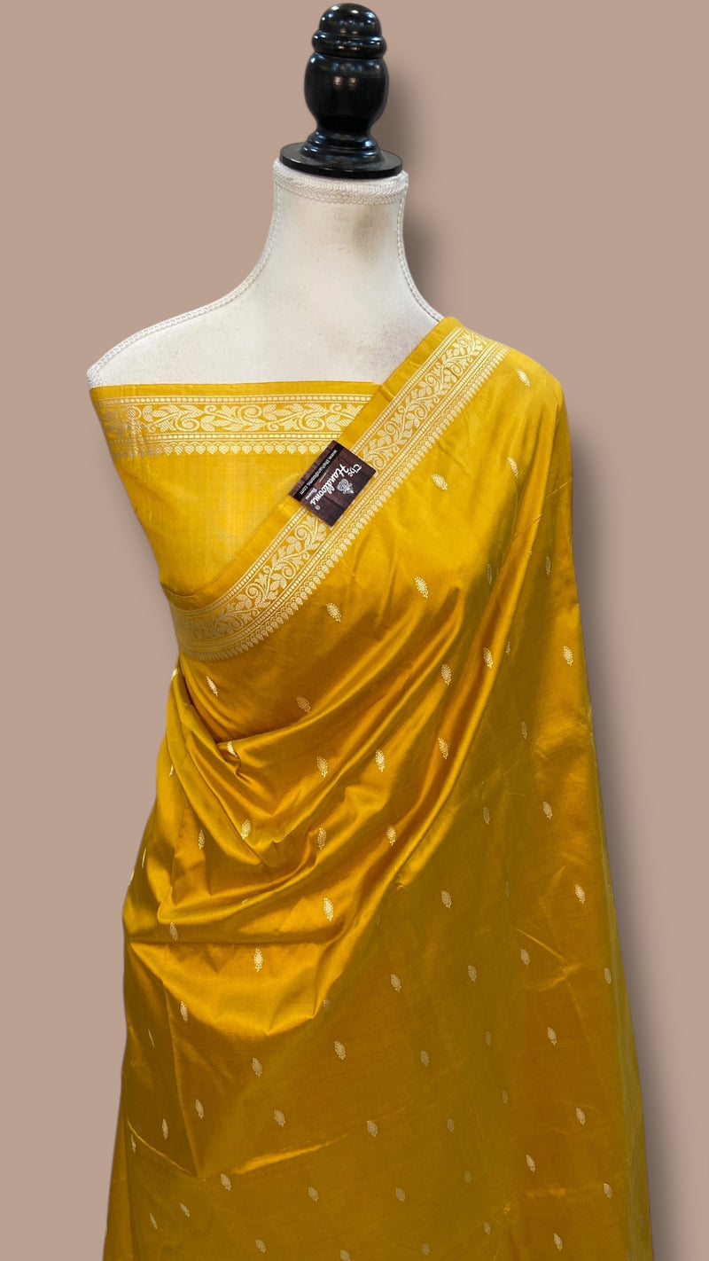 Pure Katan Silk Reshmi Zari Banarasi Handloom Saree - The Handlooms