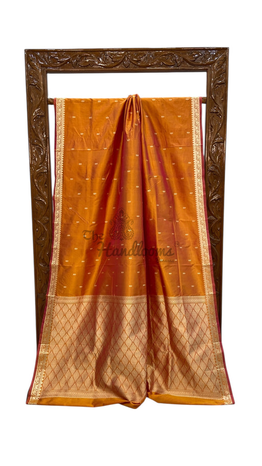 Pure Katan Silk Reshmi Zari Banarasi Handloom Saree - The Handlooms