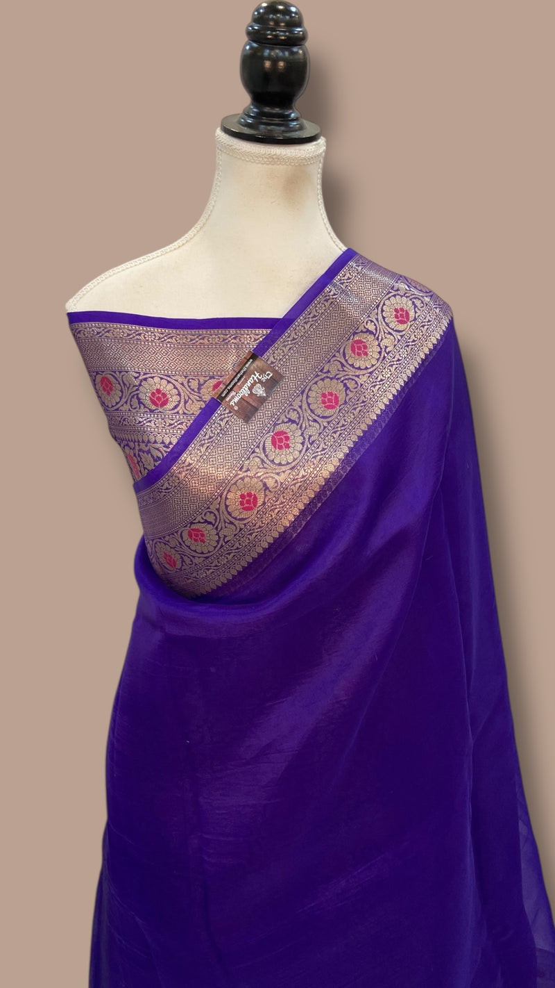 Pure Kora Silk Handloom Banarasi Saree - The Handlooms