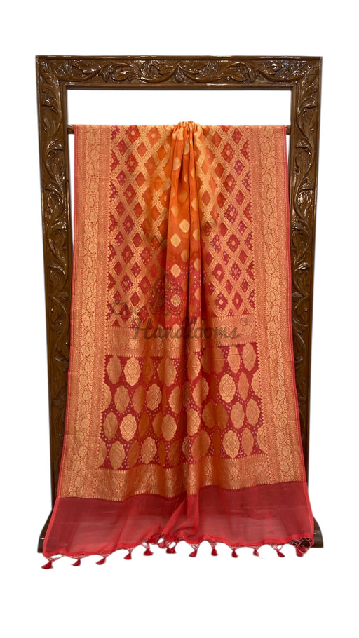 Pure Georgette Banarasi Bandhej Handloom Saree - The Handlooms