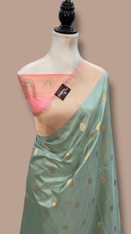 Pure Katan Silk Banarasi Handloom Saree - All Over Kadua Motifs - The Handlooms