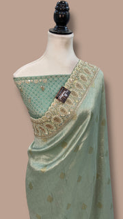 Banarasi Brocade Silk Saree with Exquisite Handwork - The Handlooms
