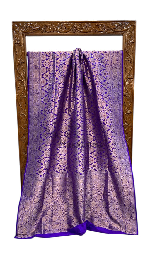 Regal Pure Katan Silk Banarasi Saree – Handwoven Tanchui Brocade with Meenakari Work - The Handlooms