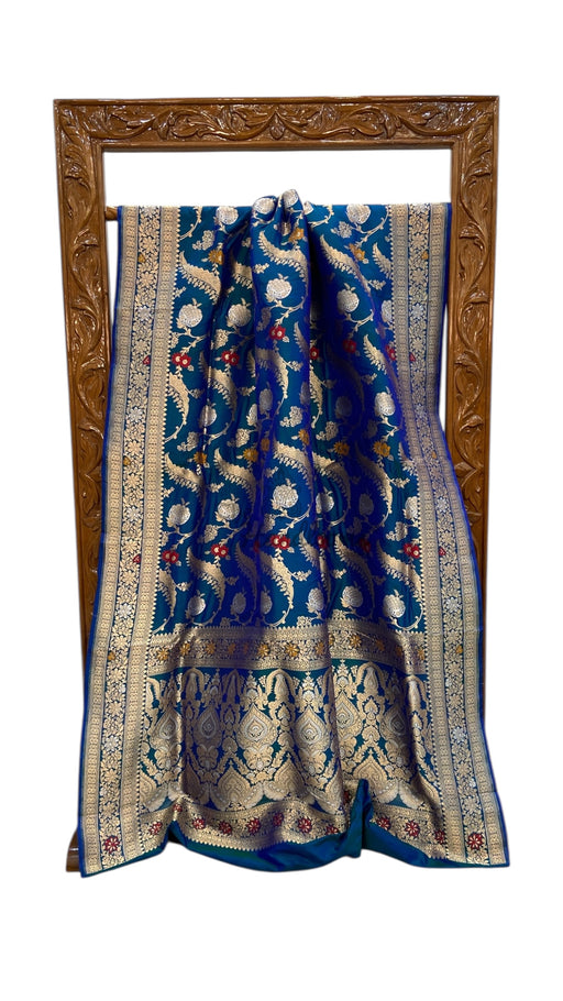 Pure Katan Silk Banarasi Handloom Saree - All over Jaal Work With Meenakari - The Handlooms