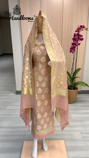 Khaddi Georgette Banarasi Dress material Water Zari - The Handlooms