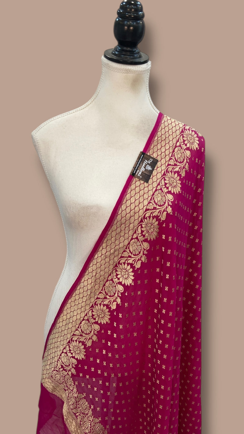 Pure Khaddi Georgette Handloom Dupatta - The Handlooms