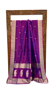 Pure Katan Silk Banarasi Handloom Saree - All Over Kadua Motifs - The Handlooms