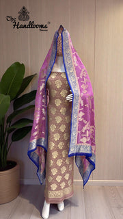 Khaddi Georgette Banarasi Dress material Water Zari - The Handlooms