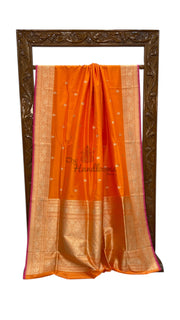 Pure Katan Silk Handloom Banarasi Saree - All Over Kadua Motifs With Meenakari - The Handlooms