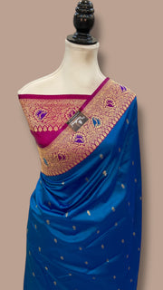 Pure Katan Silk Banarasi Handloom Saree - All Over Kadua Motifs - The Handlooms