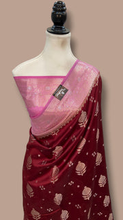Pure Chiniya Silk Khaddi Handloom Banarasi Saree - The Handlooms