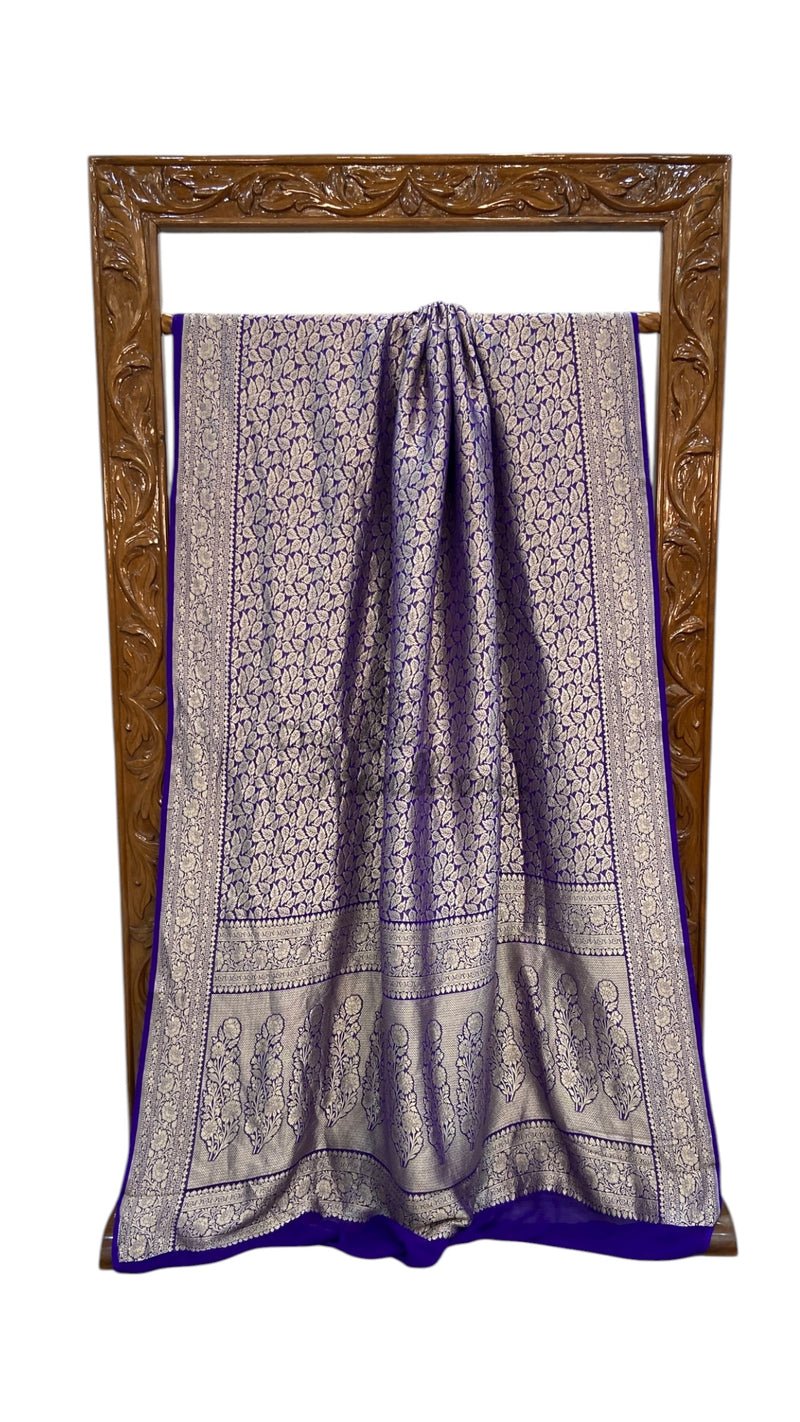 Khaddi Georgette Handloom Banarasi Saree - Tanchui Brocade - The Handlooms