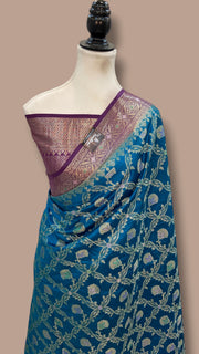 Pure Chiniya Silk Handloom Banarasi Saree - The Handlooms