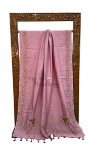 Pure Moonga Georgette Handloom Banarasi Saree With Handwork - The Handlooms