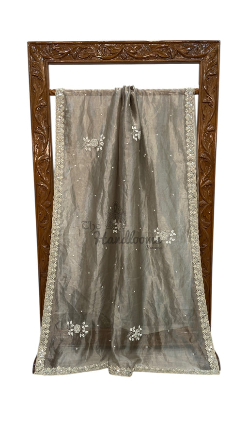 Pure Kora Tissue Handloom Banarasi Saree - Handwork - The Handlooms