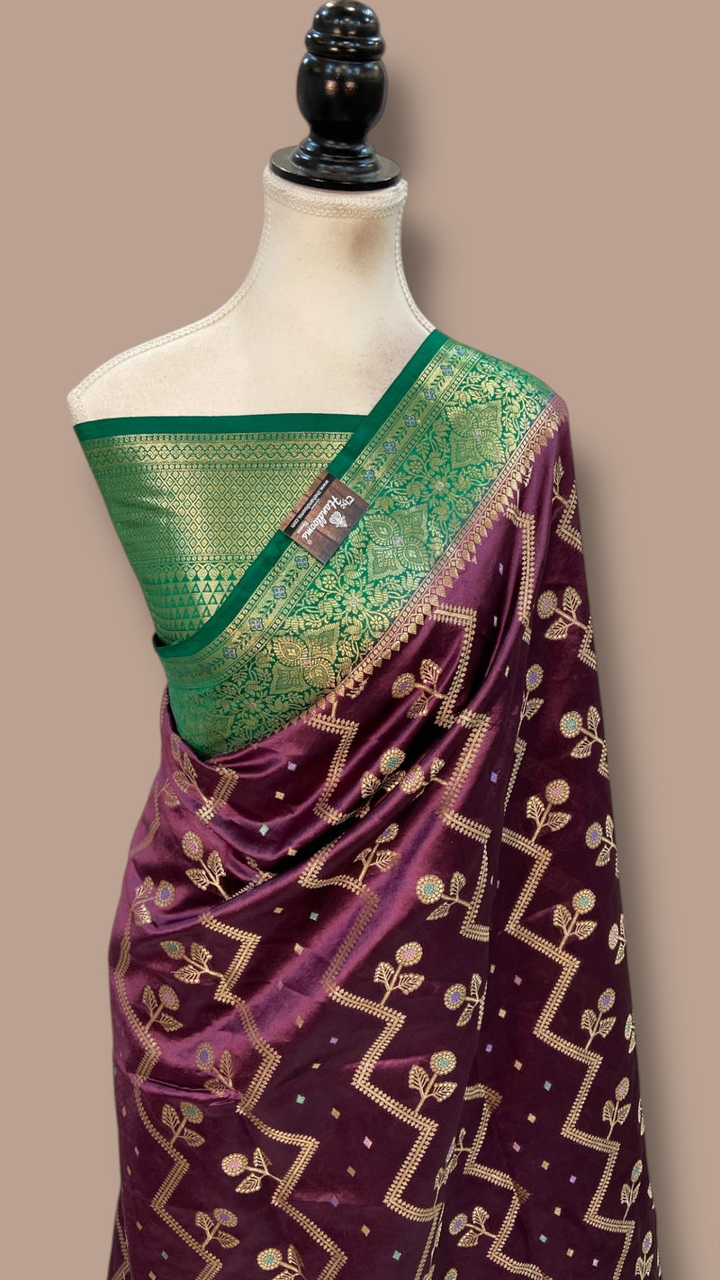 Pure Dupion Silk Banarasi Saree - The Handlooms