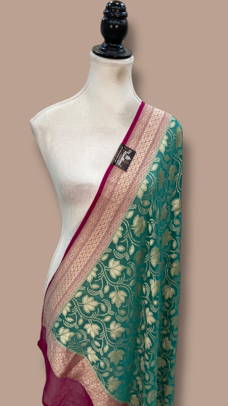 Pure Khaddi Georgette Handloom Dupatta